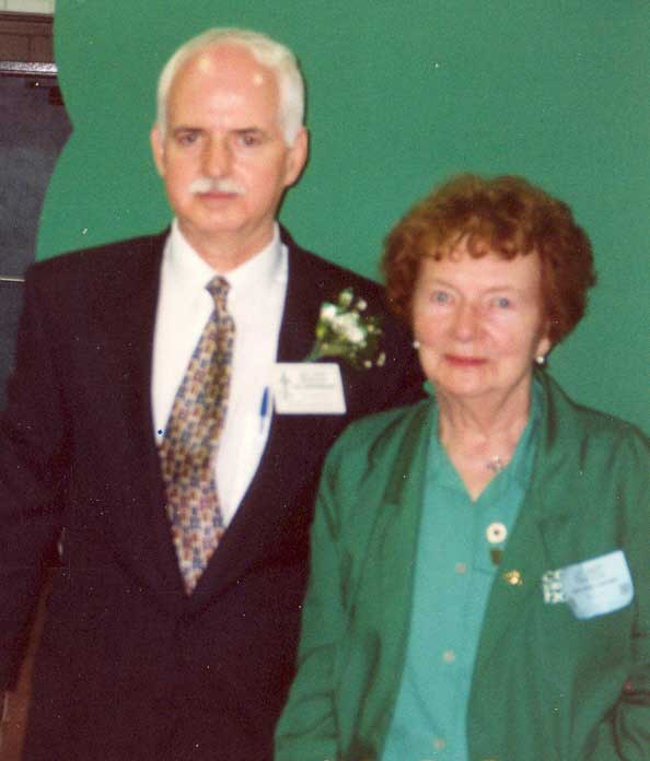 Eva with Farrell McCarthy, Editor of the ICCANB newsletter magazine, The Shamrock Leaf.